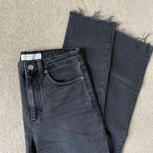 Topshop Straight Leg Washed Black Jeans